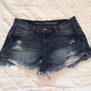 High Low Shortie Denim Shorts